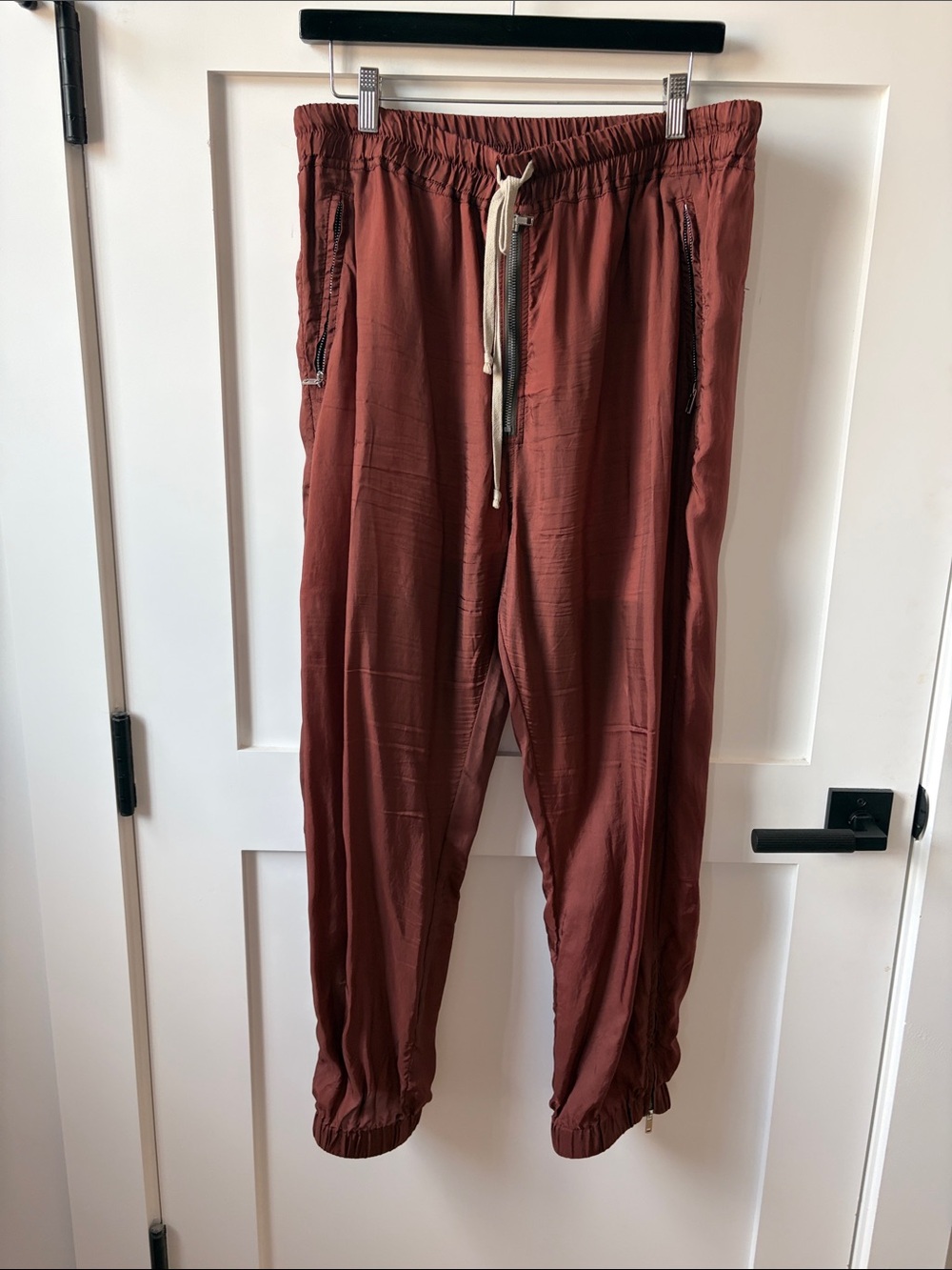 Rick Owens Rust Brown Drawstring Joggers
